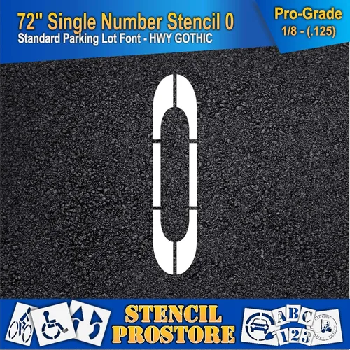 Miniatura 3 de Plantillas de pavimento – Plantilla de número único de 72 pulgadas – 0-72 pulgadas x 16 pulgadas x 1/8 pulgadas (128 mil) – Grado profesional