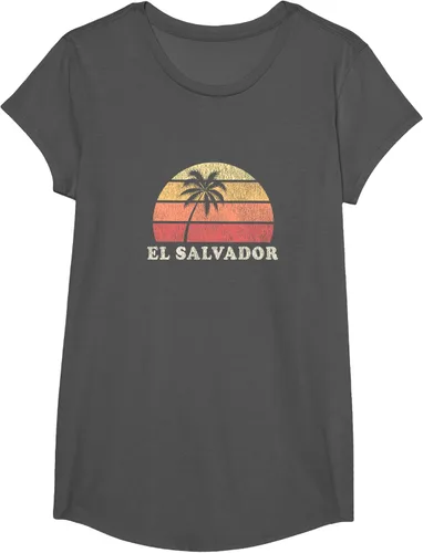 Miniatura 40 de El Salvador Vintage 70s Retro Throwback Design Camiseta, Azul