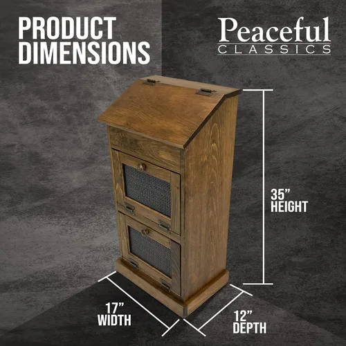 Miniatura 6 de Peaceful Classics Caja de almacenamiento de papas de madera, paneras de madera, caja decorativa y para cebolla, con sección de comestibles, tapa