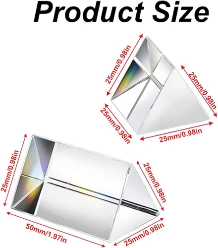 Miniatura 2 de Mini prisma triangular de cristal de cristal, fabricante de arco iris para aprendizaje de espectro de refracción de luz, fotografía, ciencia