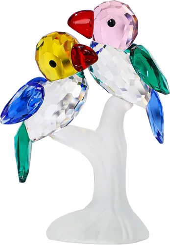 H&D Hyaline & Dora - Figuras de pájaros de cristal, coleccionables de arte en vidrio, figura de animal, ornamento artesanal, decoración de mesa para