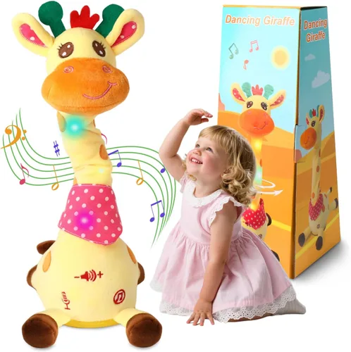 Jirafa de Peluche Bailarina Juguetes para Bebé Cantando Canciones Juguete para Niños Pequeños Repite Lo Que Dices Juguete Musical Brillante para