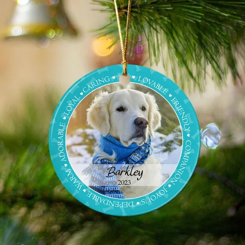 Miniatura 3 de Adorno de cerámica de Navidad personalizado para perro y gato, adorable adorno de Navidad amigable y leal, marco de fotos, adornos de Navidad 2026