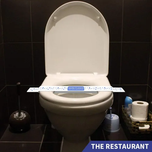 Miniatura 7 de ESSENTIAL 1000 bandas impresas para asiento de inodoro de 16-1/2 pulgadas de largo x 1-1/2 pulgadas de ancho, tiras de papel para asiento de inodoro