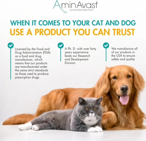 Miniatura 6 de AminAvast Apoyo renal para perros pequeños y gatos - Promueve el apoyo renal saludable en gatos y perros pequeños - 300 mg, 60 cápsulas