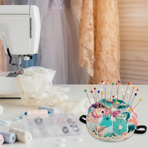 Miniatura 7 de Rolybag Alfileteros para muñeca con banda elástica, lindo alfiletero en forma de calabaza para llevar en la muñeca, almohadón para agujas de coser