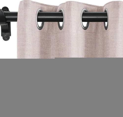 Miniatura 24 de Fcosie Cortinas opacas de lino 100 % opacas de 50 pulgadas de ancho x 63 pulgadas de largo, paneles de cortina con ojales para sala de estar