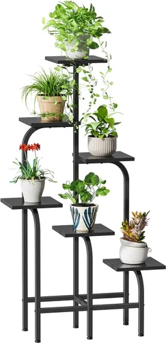 Asgolion Soporte para plantas de 6 niveles para interiores, estante para múltiples plantas, estante para macetas, estante de exhibición de macetas