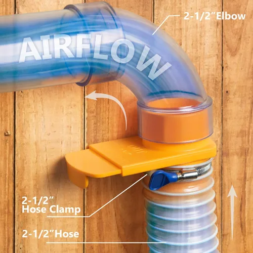 Miniatura 6 de POWERTEC 70294 - Puerta de ráfaga integrada de 2-1/2 pulgadas, resistente a obstrucciones, ajuste de plástico ABS cónico antihuecos para sistemas