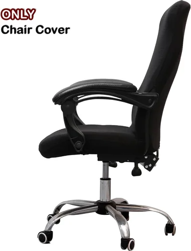 Miniatura 2 de Melaluxe - Funda elástica de jacquard para silla de oficina, funda extraíble y lavable para escritorio, funda giratoria para asiento de silla, Negro