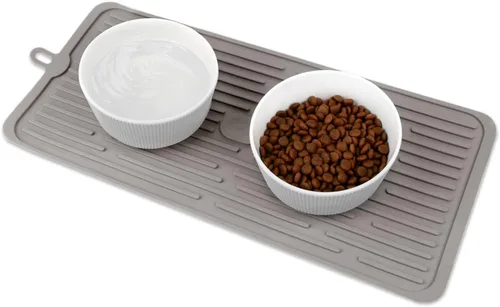 Miniatura 8 de Mantel individual para mascotas para perros y gatos, tapete para evitar el desbordamiento de alimentos y agua, tapete portátil y plegable, adecuado