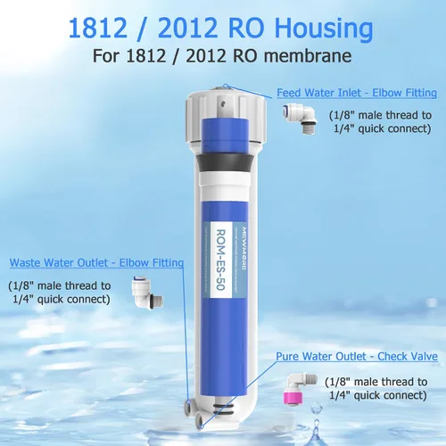 Miniatura 2 de Filtro de membrana RO de 50 GPD con carcasa, membrana de ósmosis inversa de repuesto para el hogar, debajo del fregadero, sistema de filtración