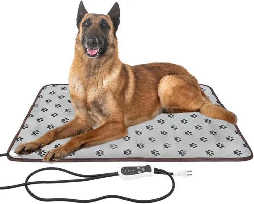 Miniatura 7 de Almohadilla térmica para mascotas para exteriores, pequeña, para perros y gatos, cama térmica para perros para el exterior, cama térmica eléctrica