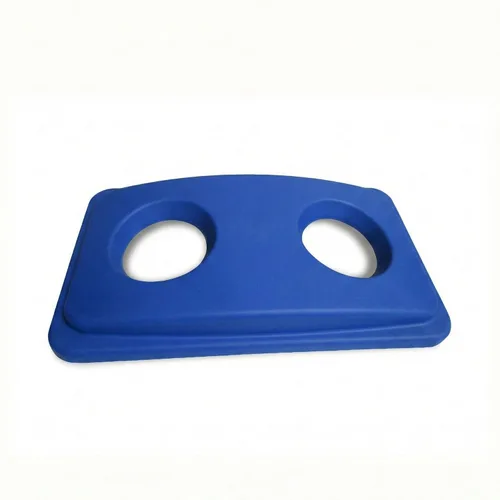 Restaurantware Solo tapa: RW Clean 1 tapa de lata de reciclaje, se adapta a bote de basura de 23 galones, dos aberturas de botella/lata, tapa de Azul