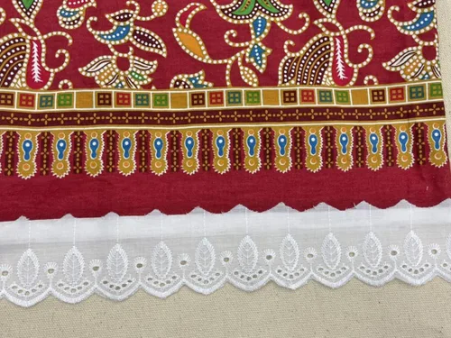 Miniatura 4 de AMORNPHAN 15 yardas de 2 pulgadas de ancho con ojales de algodón blanco con ribete de encaje, tela bordada floral, mantel, mantas, almohadas