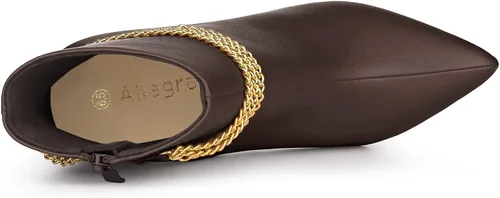 Miniatura 5 de Allegra K Botines de tacón de aguja puntiagudo para mujer, M