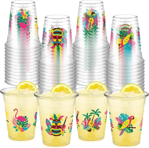 Miniatura 13 de FoldTier 50 Piezas Vasos de los Años 50 de 12 oz Plástico Vasos Regreso a los Años 50 Vasos Transparentes Desechables de los Años 50 Vasos Temáticos