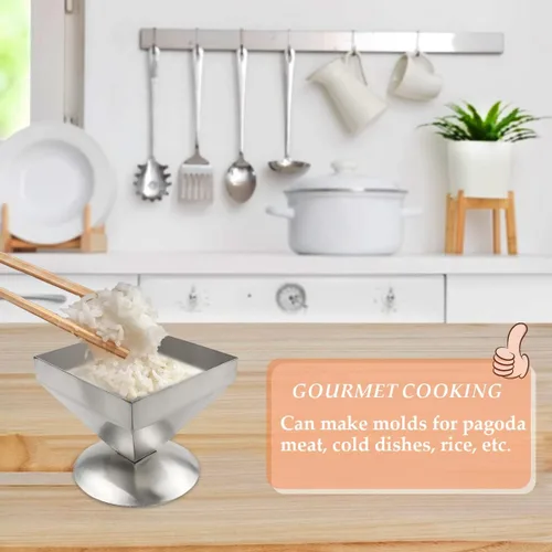 Miniatura 6 de DOERDO Molde de acero inoxidable pirámide para alimentos, moldes de presentación de alimentos para tartas, platos para servir en el hogar