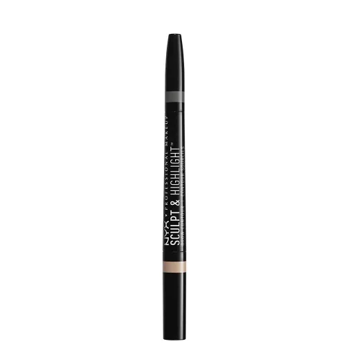 NYX PROFESSIONAL MAKEUP Esculpir y resaltar el contorno de cejas, lápiz de cejas, negro dorado Melocotón dorado negro