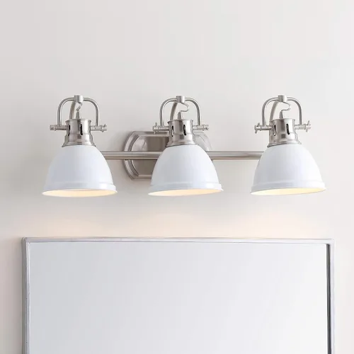 Miniatura 2 de SAFAVIEH SCN4054B Roland Brush - Lámpara de baño de 3 luces (bombillas LED incluidas), níquel