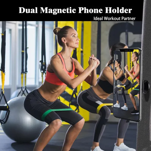Miniatura 2 de Soporte magnético de doble cara para teléfono, ajustable en 360° para gimnasio y carritos de golf, imán fuerte, captura videos manos libres durante