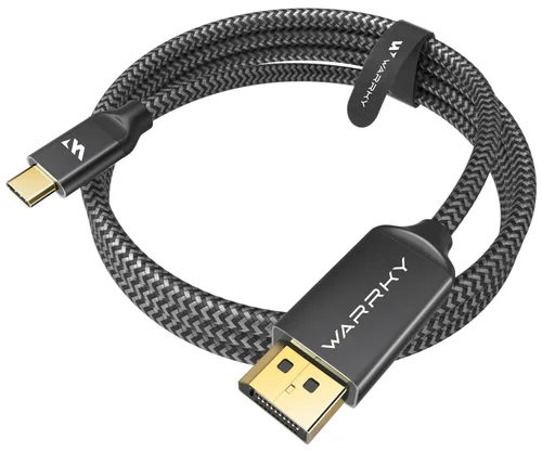 Miniatura 7 de Warrky Cable USB C a DisplayPort (8K 60Hz, 4K 240/144Hz), [Carcasa de Aluminio, Enchufe Chapado en Oro] Cable Thunderbolt 3/4 a Display Port Gris