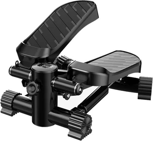 YSUEFIJO Mini escalera portátil, equipo de fitness antideslizante, máquina de ejercicios aeróbicos para fitness, pantalla fácil de leer, bandas de