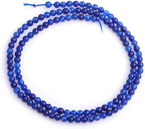Miniatura 6 de JOE FOREMAN Jade Espaciador de cuentas pequeñas para hacer joyas, cadena de 15.0 in para hacer pulseras, collares, joyas sueltas, Piedra, Azul