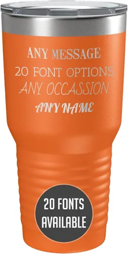 Miniatura 18 de Vaso de acero inoxidable aislado con tapa de 20 onzas (17 colores) personalizado con recubrimiento en polvo, grabado personalizado, nombre