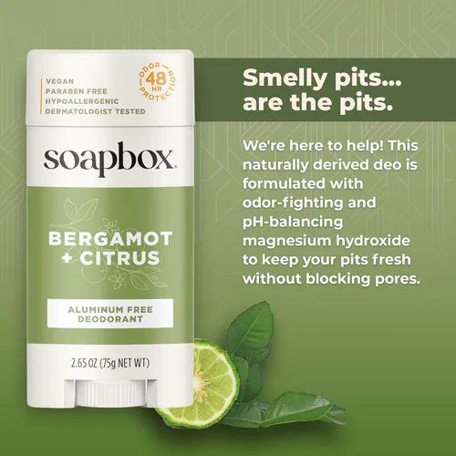 Miniatura 5 de Soapbox Desodorante natural sin aluminio, aroma a coco y vainilla, no tóxico y vegano para uso diario, ingredientes limpios libres de productos
