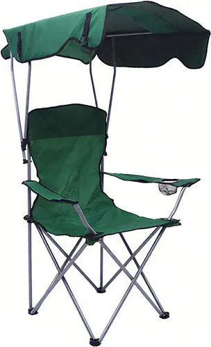 Miniatura 10 de Beach Chair Canopy Portable Sun Shade Chair Fishing Beach Chair with Awning Black 50 * 50 * 90/120CM