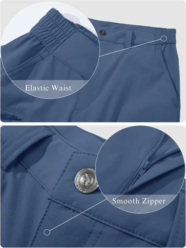 Miniatura 52 de MAGCOMSEN Pantalones de senderismo para hombre, 6 bolsillos, resistentes al agua, pantalones de trabajo de pesca Ripstop, ligeros, de secado rápido