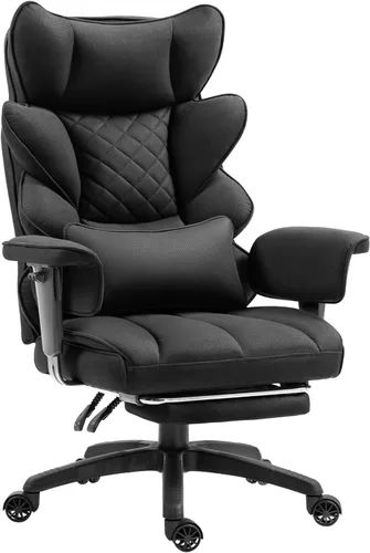Miniatura 14 de Dowinx Silla de oficina grande y alta con cojín de resorte de bolsillo, sillas de juegos de computadora de respaldo alto con reposabrazos Negro