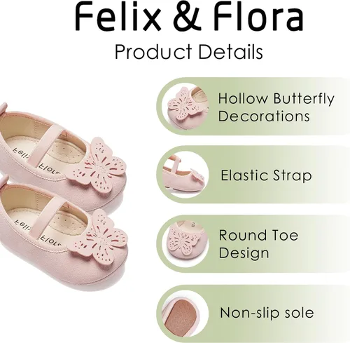 Miniatura 21 de Felix & Flora Zapatos de bebé de suela suave - Zapatos de bebé para caminar, mocasines, suela de goma, zapatos de cuna