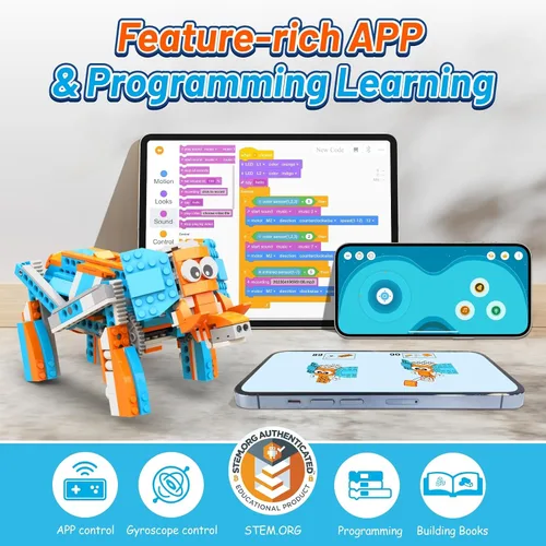 Miniatura 4 de Apitor Robot S Robot Kit de construcción de robot S, aplicación programable 10 en 1, kit de codificación de robot RC/robótica de automóvil