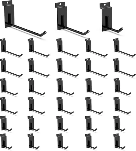 Miniatura 27 de 3-H, accesorios para pared de listones de 18 piezas, ganchos y perchas de pared de listones de múltiples tamaños, pared de listones resistente