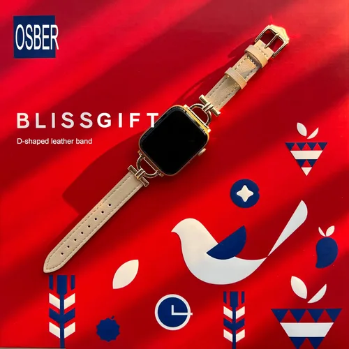 Miniatura 5 de Correa de cuero genuino compatible con Apple Watch para mujeres 38mm 40mm 41mm 42mm (serie 2024 10), correa de cuero delgada de diseñador