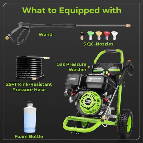 Miniatura 9 de Lavadora a presión de 4200 PSI, lavadora a gas de 4.0 GPM, lavadora a gas de 212 cc, lavadora comercial de alta presión con manguera de 25 pies y 5