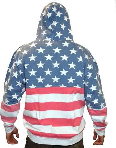 Miniatura 2 de Licencia Mart Sudadera con capucha unisex con cremallera y bandera estadounidense