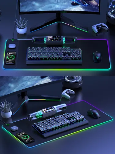 Miniatura 8 de TopMade Alfombrilla de Mouse de Carga Inalámbrica, Alfombrilla de Mouse para Juegos RGB, Alfombrilla de Escritorio para Oficina en Casa, 31.5" x RGB
