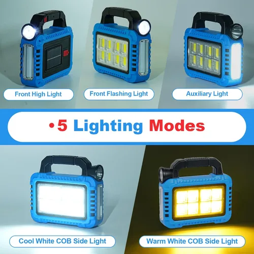 Miniatura 3 de TANSOREN Linterna de camping accesorios esenciales para engranajes de luces solares, linterna LED para cortes de energía, luces recargables