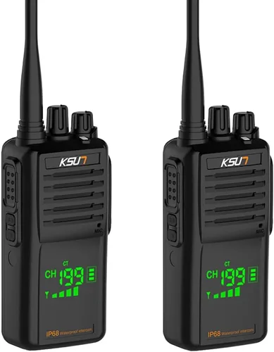 Miniatura 8 de Radio marina VHF bidireccional de mano IP68, pantalla LED impermeable, canales marinos internacionales, 136-174 MHz 8000 mAh, batería KSUN P85