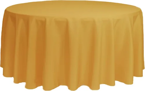 Miniatura 84 de YOUR CHAIR COVERS - Mantel redondo de poliéster prémium de 120 pulgadas - Mantel de lino color champán para mesas redondas estándar