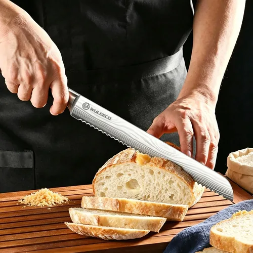 Miniatura 3 de Cuchillo de pan para pan casero, cuchillo de pan dentado de 10 pulgadas con acero inoxidable de alta calidad y mango ergonómico de madera de Pakka