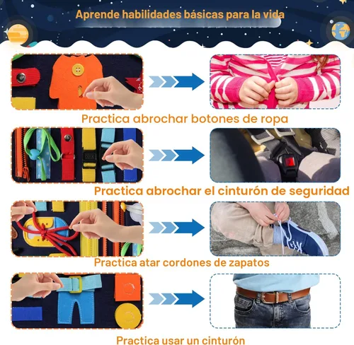 Miniatura 6 de Tabla Ocupada de Juego Montessori para Niños Pequeños: Juguetes Montessori para Niños Pequeños de 1 a 3 Años Libro de Actividades Educativas Tabla