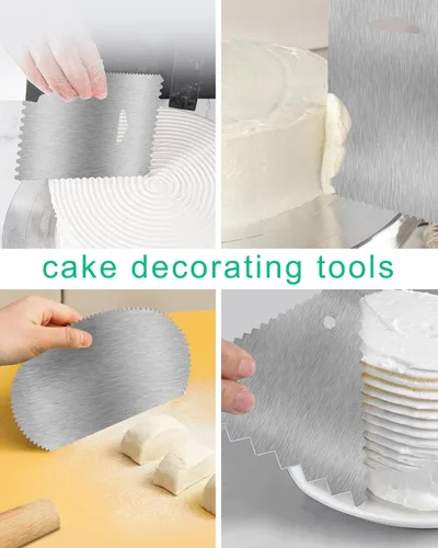 Miniatura 4 de Nuevo 6pcs Cake Scraper 430 inoxidable Decoración Peine y glaseado más suave