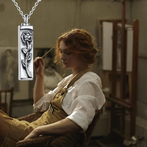 Miniatura 6 de Collar con colgante de urna de cremación de árbol de la vida celta para mujer, plata de ley US1