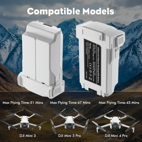 Miniatura 2 de Mini3/Mini 3 Pro Batería de vuelo inteligente Plus para DJI Mini3/Mini 3 Pro, 3850mAh 47 Minutos de tiempo de vuelo (Batería de la serie Mini 3*1)