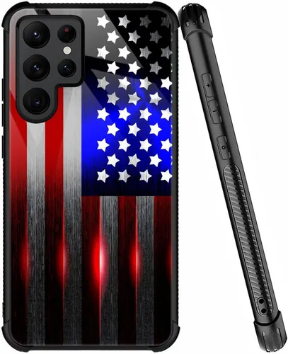 Miniatura 62 de ZHEGAILIAN Funda compatible con Samsung Galaxy S22 Ultra, funda de vidrio orgánico para niñas, mujeres y hombres, diseño de cuatro esquinas, Cabeza