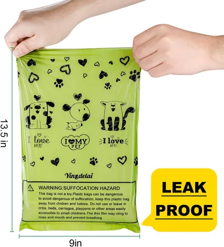 Miniatura 3 de Yingdelai Bolsas para excrementos de perro, 280 unidades: bolsa de basura extra gruesa a prueba de fugas con dispensador para perros (aromatizadas)